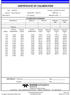 Spring Pack Calibration software